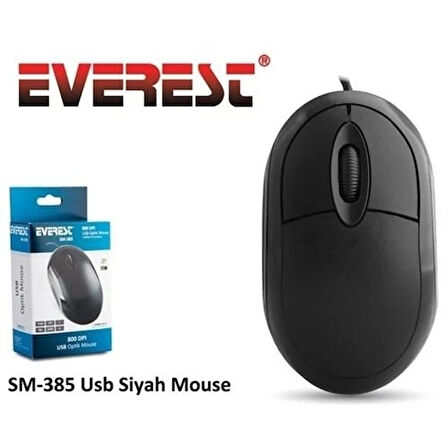 ONTECH - Everest Sm-385 Kablolu Usb Siyah 1200dpı Optik Mouse