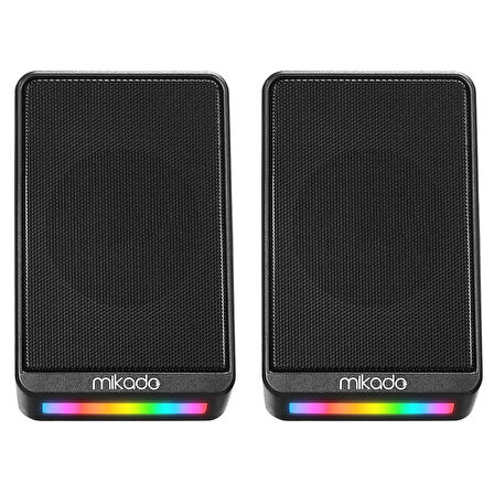 Mıkado Md-178, 6w, 1+1, Masaüstü, Rgb Aydınlatma, Usb, Siyah Kasa, Speaker