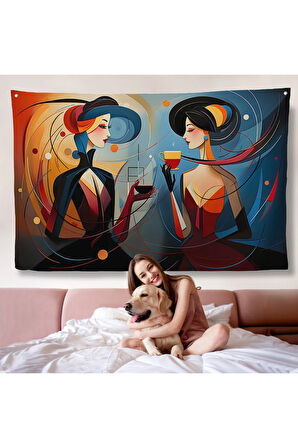 Kandinsky Tarzı Güzel Kadınlar Duvar Örtüsü-7248