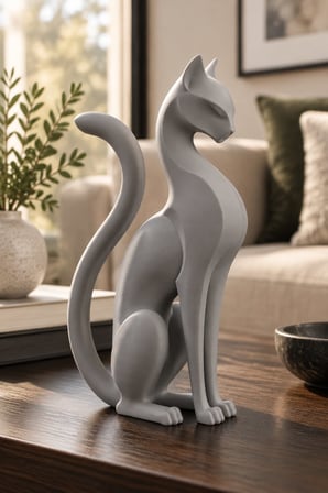 Kedi Anıtı Figürlü Dekoratif Biblo