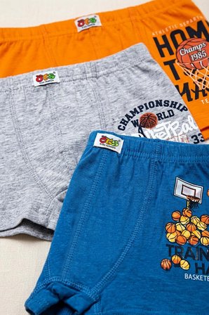Öts Erkek Çocuk 3’lü Pamuklu Boxer Baskılı Konfor Odaklı Tasarım (7249-3)