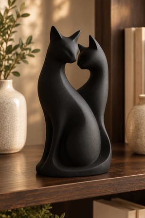 Kedi Çifti Biblo — Minimalist Dekorasyon