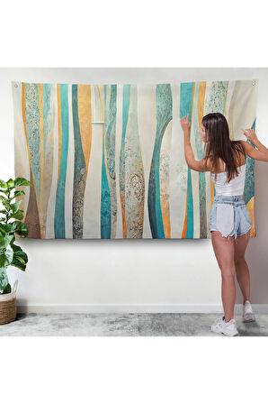 Renkli Soyut Dekoratif Duvar Örtüsü-7249