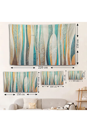 Renkli Soyut Dekoratif Duvar Örtüsü-7249