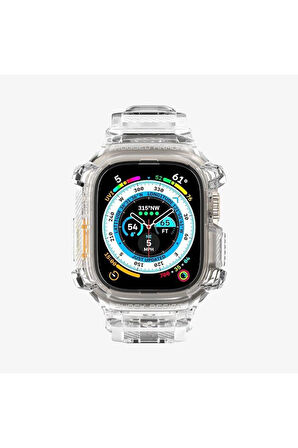 Spigen Apple Watch 49mm (Ultra 2/1) Kılıf & Kordon Kayış Rugged Armor Pro Crystal Clear Outlet