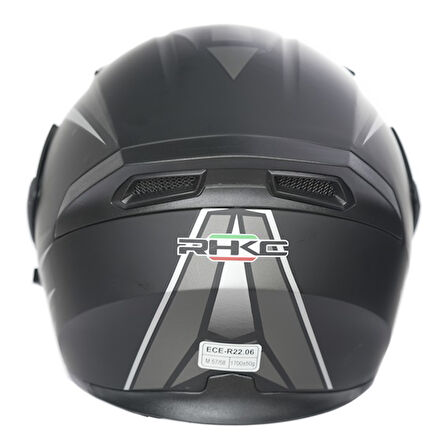 RHKC 902 Çene Açılır Vizörlü Kask Mat Siyah/Gri