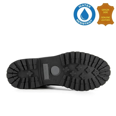 Hush Puppies Empresa 725039 Gerçek Deri, Anatomik, WaterResist Kadın Bot Siyah