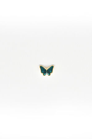 Renkli Kelebek Tragus & Helix Piercing – Gold, Anti Alerjik, Kararma Yapmaz