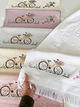 MYSOFT 50X90 RENKLİ NAKIŞLI HAVLU - BİSİKLET
