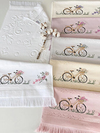 MYSOFT 50X90 RENKLİ NAKIŞLI HAVLU - BİSİKLET