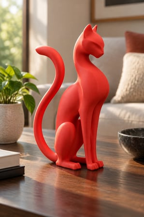 Kedi Anıtı Figürlü Dekoratif Biblo