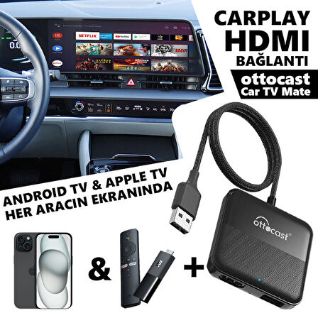 Ottocast Car TV Mate Araç Multimedya HDMI Bağlantı