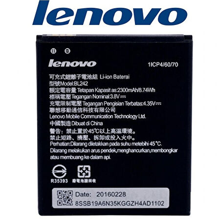 Lenovo A6000 / Vibe C Batarya Pil  BL242