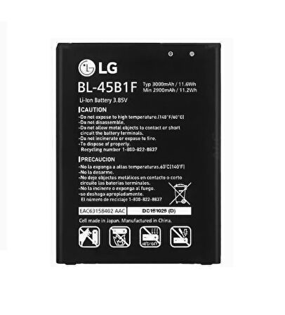Lg V10 Pil Stylus 2 K520 BL-45B1F Batarya Pil
