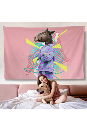 At Kafalı İnsan Duvar Örtüsü-7256