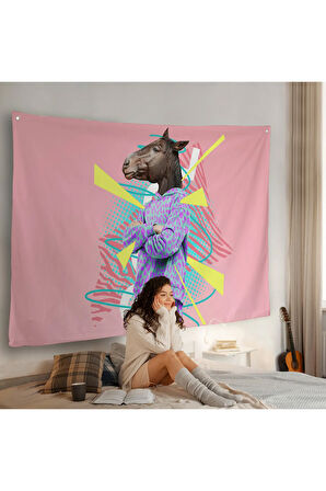 At Kafalı İnsan Duvar Örtüsü-7256