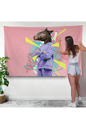 At Kafalı İnsan Duvar Örtüsü-7256