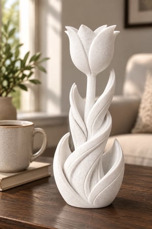 Spiral Lale Çiçeği Figürlü Dekoratif Biblo