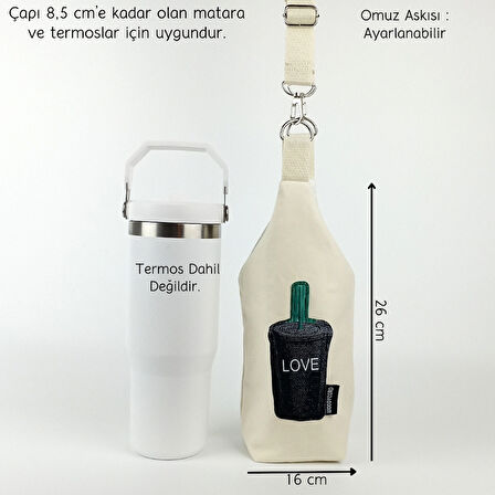 Woodycord El Yapımı U Model Love Termos Kılıfı  iceflow 0,89