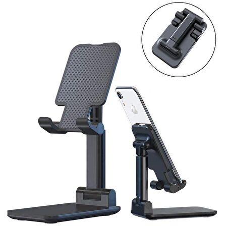 (Siyah - Beyaz) Profesyonel Ayarlanabilir Telefon Tutucu Stand Folding