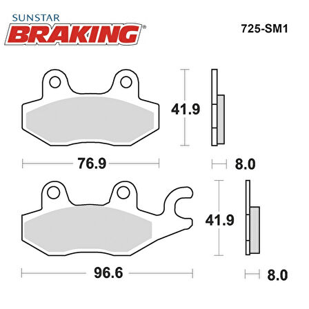 YARI METALİK FREN BALATASI / YAMAHA / YBR 250 / 250cc / ÖN  / 2007-2008-2009-2010-2011