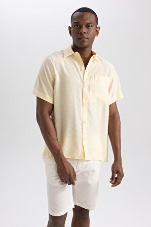 DeFacto Relax Fit Poplin Kısa Kollu Gömlek B3002AX23HSYL256