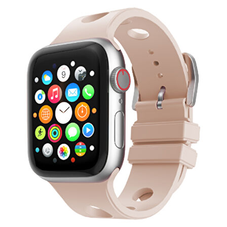 Apple Uyumlu Watch 10-11 (42mm) Kordon 1/2/3/4/5/6/se/7/8/9 (38-40-41mm) KD-143 Silikon Kordon