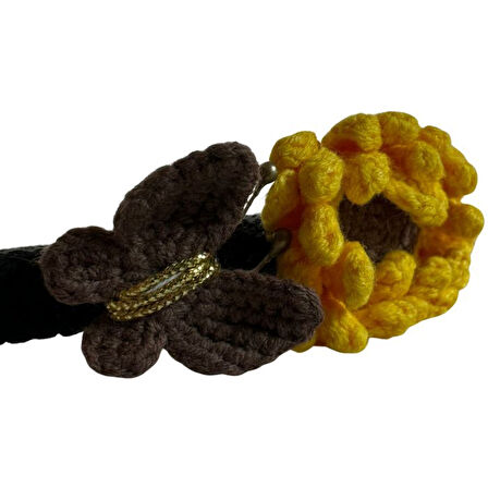 Uretti - İREM 3914 1299 El Yapımı Ayçiçeği ve Kelebek Tasarımlı Kız Çocuk Saç Aksesuarı / Taç