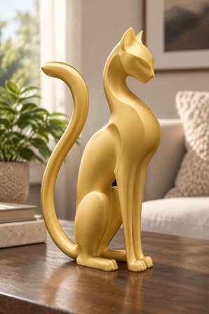 Kedi Anıtı Figürlü Dekoratif Biblo