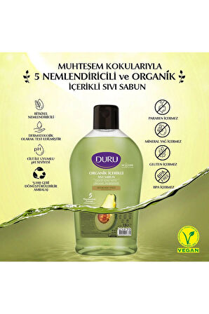 Duru Sıvı Sabun Organik İçerikli Avokado 1500 ml x 3 adet