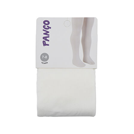 Kız Çocuk Düz Mikro Külotlu Çorap Ekru