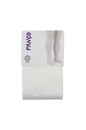 Kız Çocuk Düz Mikro Külotlu Çorap Ekru