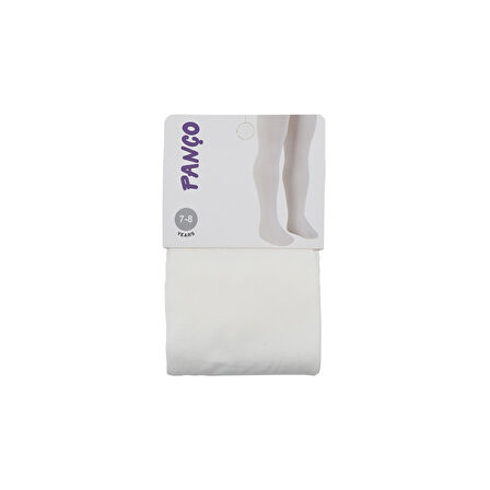 Kız Çocuk Düz Mikro Külotlu Çorap Ekru