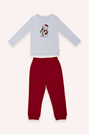 Unisex Çocuk Pijama Takımı Kırmızı