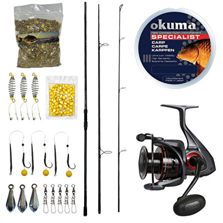 YekOutdoor Profesyonel Göl Oltası Seti Prologic C-Series 12FT 360 cm 3.5 lb 3 Parça&Okuma Ceymar C-6000A 7+1BB Olta Makinesi