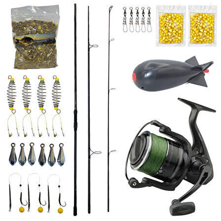 YekOutdoor Göl Oltası Seti Prologic C-Series 13FT 390cm 3 Parça&Dam Quick Darkside 4B Spod 7000S FD 3+1BB Olta Makinesi