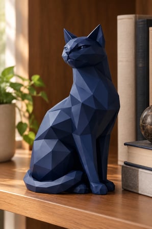 Asil Kedi Figürlü Dekoratif Biblo