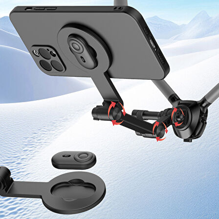 Lopard Eller Serbest Magnetik Boyun Askılı Telefon Tutucu — Bluetooth Kumanda, GoPro/İnsta360 Uyumlu