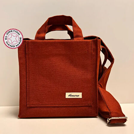 Uretti - Esin 8534 - Tote Bag  Kadın Omuz Çantası - Kiremit