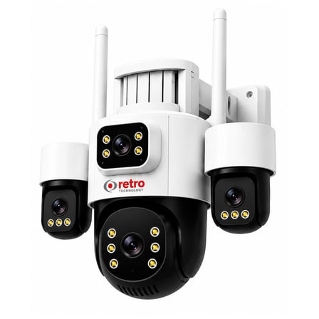 Retro X134 4+2 MP 4 Lens Wi-Fi Kamera - 3 PTZ Hareketli Güvenlik Kamerası