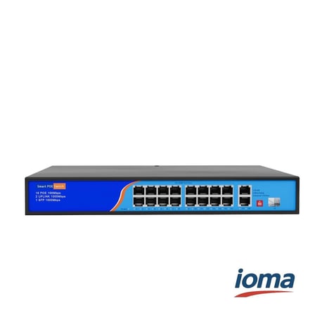 16 Port 10/100/1000 Poe Switch IO-SF16021G