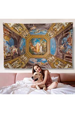 Roma İtalya Vatikan Müzesi'ndeki Fresk Duvar Örtüsü-7264