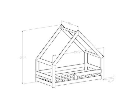 Givayo Wood's Buse Montessori Yatak Çam 90*190