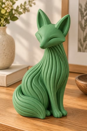 Japon Tarzı Sevimli Tilki Figürlü Dekoratif Biblo