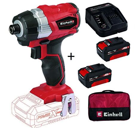 Einhell TE-CI 18 LI BL 4 Ah Çift Akülü Darbeli Vidalama Seti