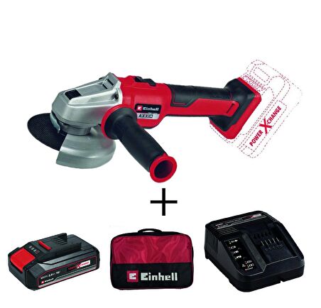 Einhell AXXIO 18/115 Q Akülü Avuç Taşlama + 2,5 Ah StarterKit + Bez Çanta