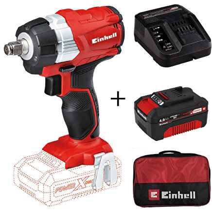 Einhell TE-CW 18 Li BL Akülü Darbeli Somun Sıkma + 4Ah StarterKit + Bez Çanta