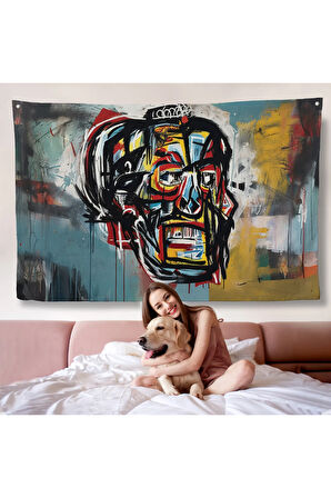 Jean Michel Basquiat'in Untitled Kafatası Duvar Örtüsü-7266