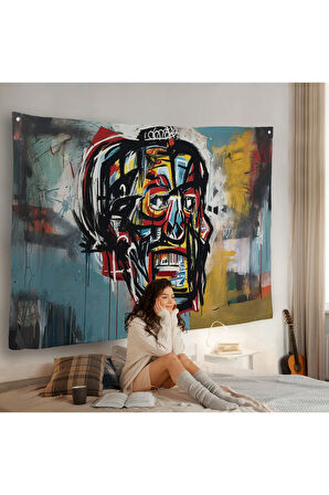 Jean Michel Basquiat'in Untitled Kafatası Duvar Örtüsü-7266