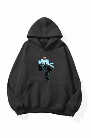 Unisex Yumuşak Dokulu İki Ruh Bir Arada Baskılı Tasarım Oversize 3 İplik Hoodie Sweatshirt